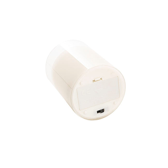 LED Glass Trueflame Flickering Event Pillar Candle 7.5x10cmH