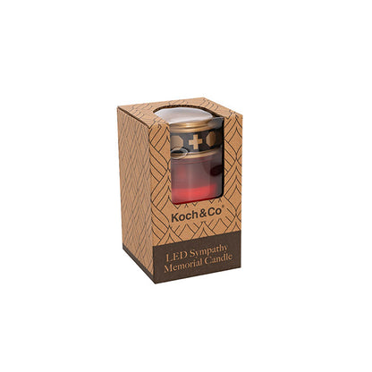 LED Sympathy Memorial Candle Red (6.5Dx12cmH)