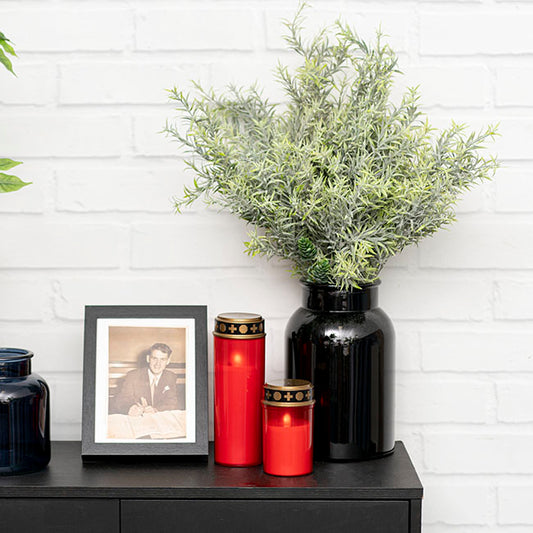 LED Sympathy Memorial Candle Red (7.5Dx21.5cmH)