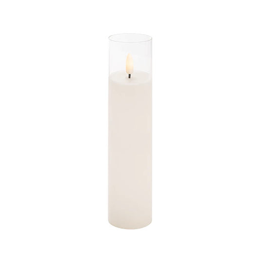 LED Glass Trueflame Flickering Event Pillar Candle 5x22.5cmH