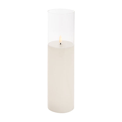 LED Glass Trueflame Flickering Event Pillar Candle 7.5x30cmH