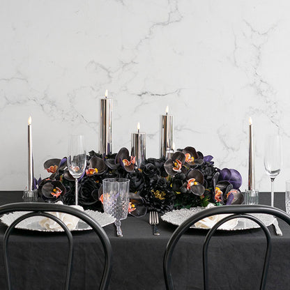 Event LED Trueflame Flickering Pillar Candle Chrome 5DX21cmH