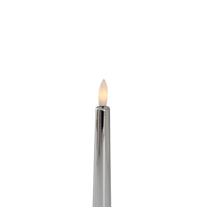 Event LED Trueflame Taper Candle Chrome 2 Pack (2.2x22.5cmH)