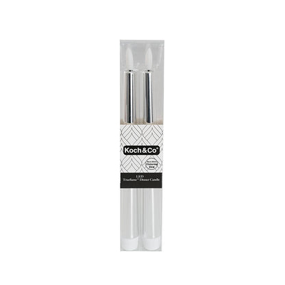 Event LED Trueflame Taper Candle Chrome 2 Pack (2.2x22.5cmH)