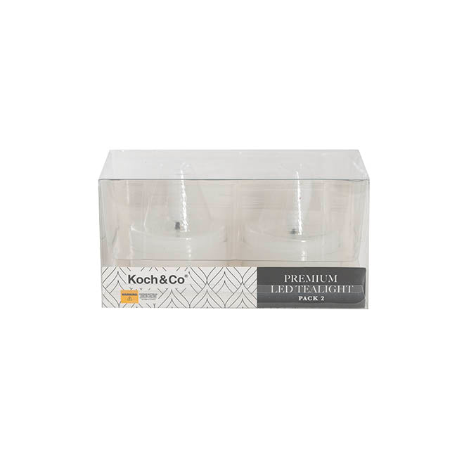 Premium Wax LED Trueflame Tealight 2PK White 4.5DX2.5cmH