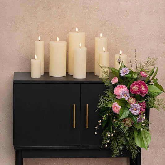 Wax LED Trueflame Event Pillar Candle Ivory (5.5x15cmH)