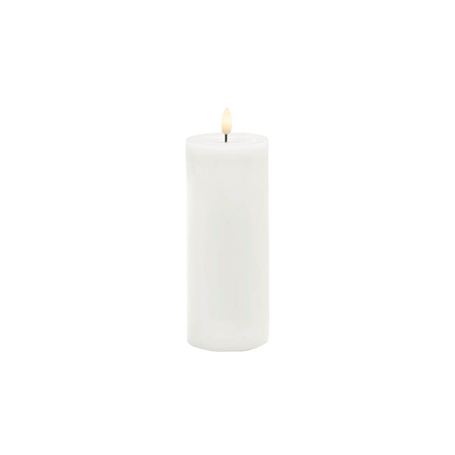 Wax LED Trueflame Event Pillar Candle White (5.5x15cmH)
