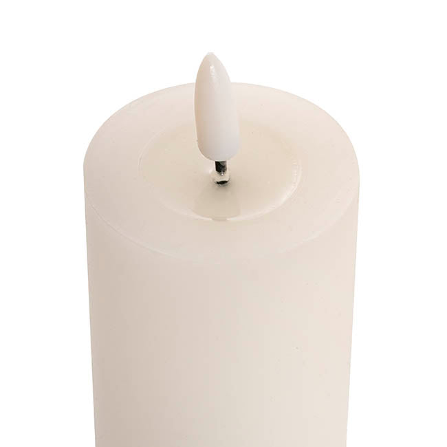 Wax LED Trueflame Event Pillar Candle White (5.5x15cmH)