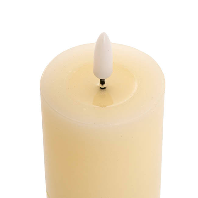 Wax LED Trueflame Event Pillar Candle Ivory (5.5x20cmH)