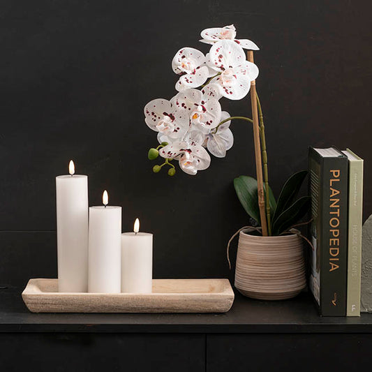 Wax LED Trueflame Event Pillar Candle White (5.5x20cmH)