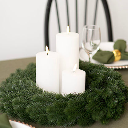 Wax LED Trueflame Pillar Candle Set 3 White (7.5X10/15/20cm)