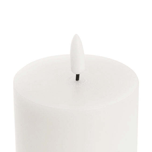 Wax LED Trueflame Pillar Candle Set 3 White (7.5X10/15/20cm)