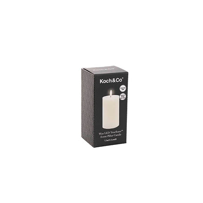 Wax LED Trueflame Event Pillar Candle Ivory (7.5x12.5cmH)