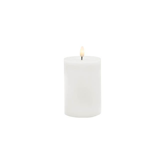 Wax LED Trueflame Event Pillar Candle White (7.5x12.5cmH)