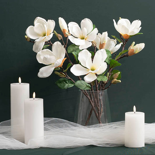 Wax LED Trueflame Event Pillar Candle White (7.5x12.5cmH)