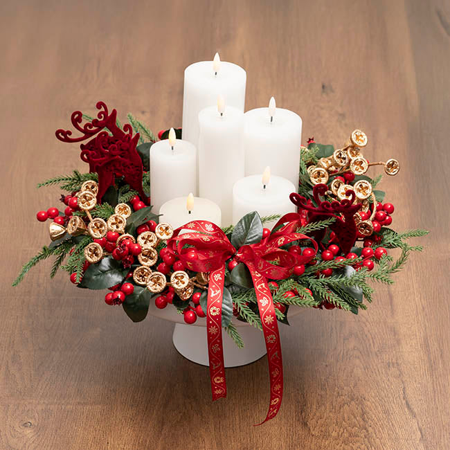 Wax LED Trueflame Event Pillar Candle White (7.5x12.5cmH)