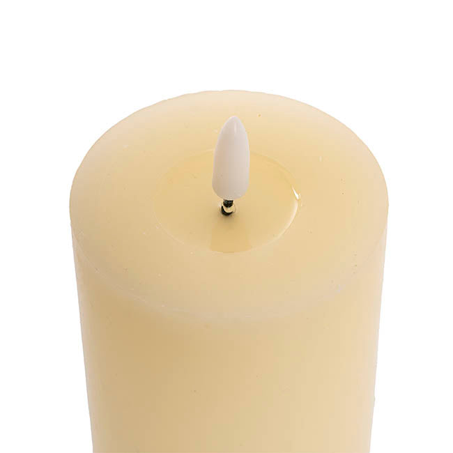 Wax LED Trueflame Event Pillar Candle Ivory (7.5x17.5cmH)