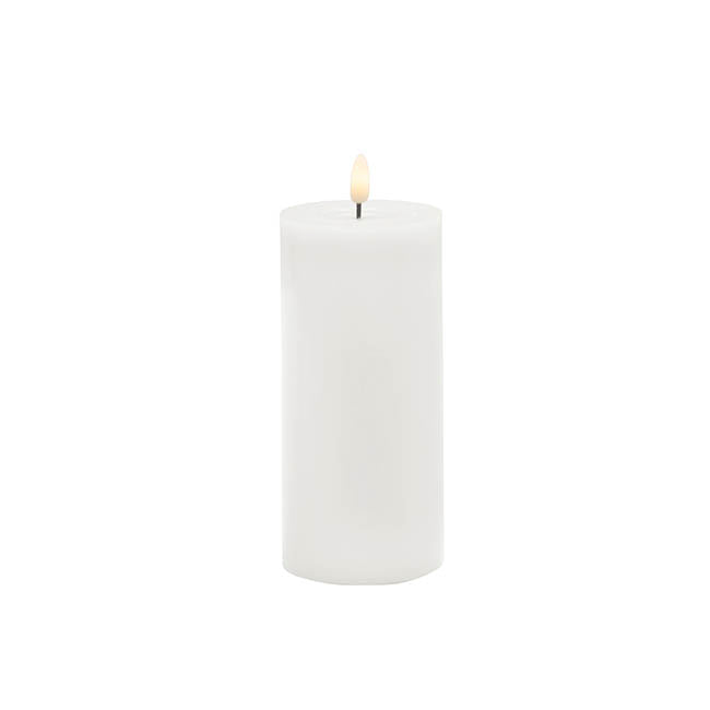 Wax LED Trueflame Event Pillar Candle White (7.5x17.5cmH)
