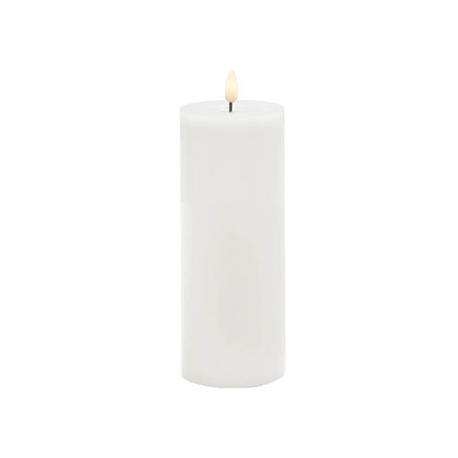 Wax LED Trueflame Event Pillar Candle White (7.5x22.5cmH)