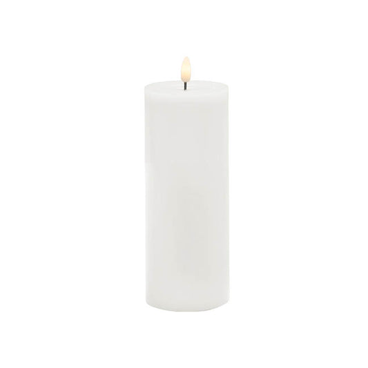 Wax LED Trueflame Event Pillar Candle White (7.5x22.5cmH)