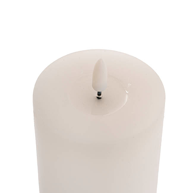 Wax LED Trueflame Event Pillar Candle White (7.5x22.5cmH)