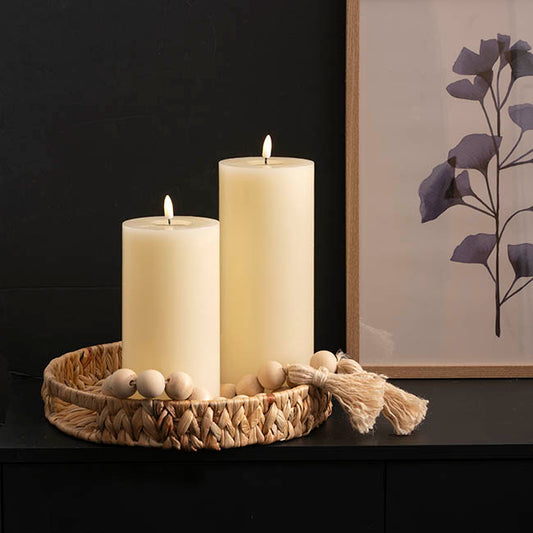 Wax LED Trueflame Event Pillar Candle Ivory (10x20cmH)