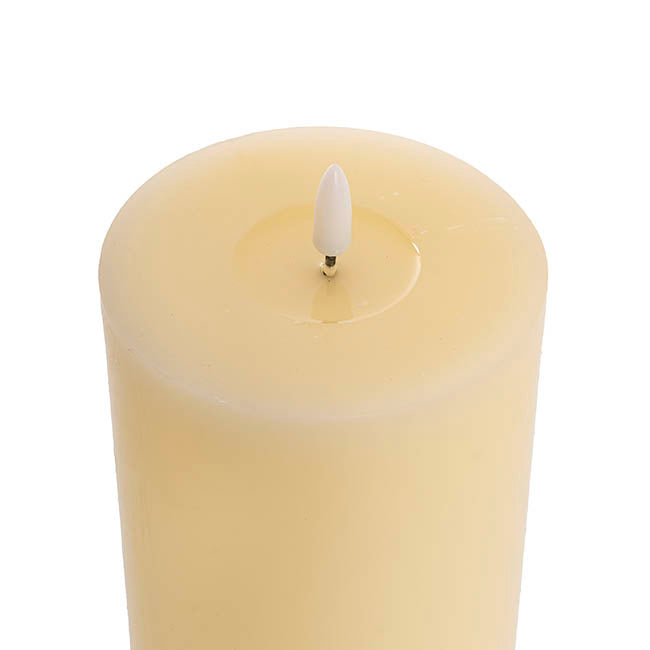 Wax LED Trueflame Event Pillar Candle Ivory (10x25cmH)