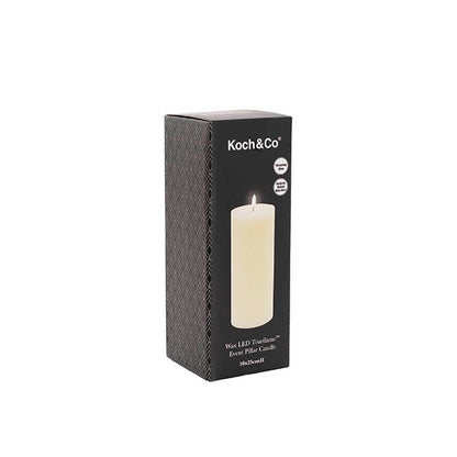 Wax LED Trueflame Event Pillar Candle Ivory (10x25cmH)
