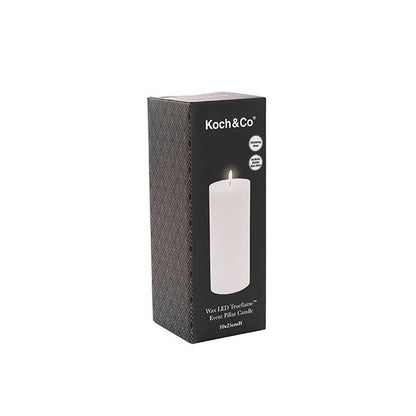 Wax LED Trueflame Event Pillar Candle White (10x25cmH)