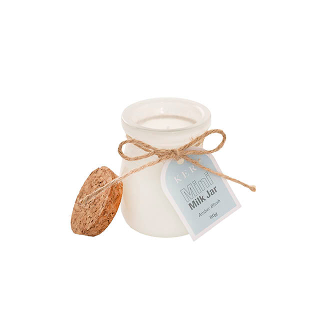 Scented Candle Mini Milk Jar Amber Blush (80g)