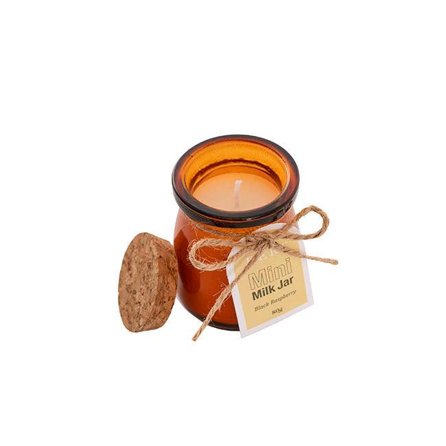 Scented Candle Mini Milk Jar Black Raspberry (80g)