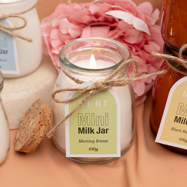 Scented Candle Milk Jar Morning Breeze (130g)
