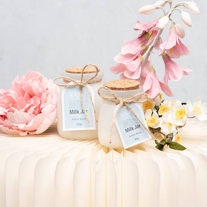 Scented Candle Milk Jar Amber Blush (130g)