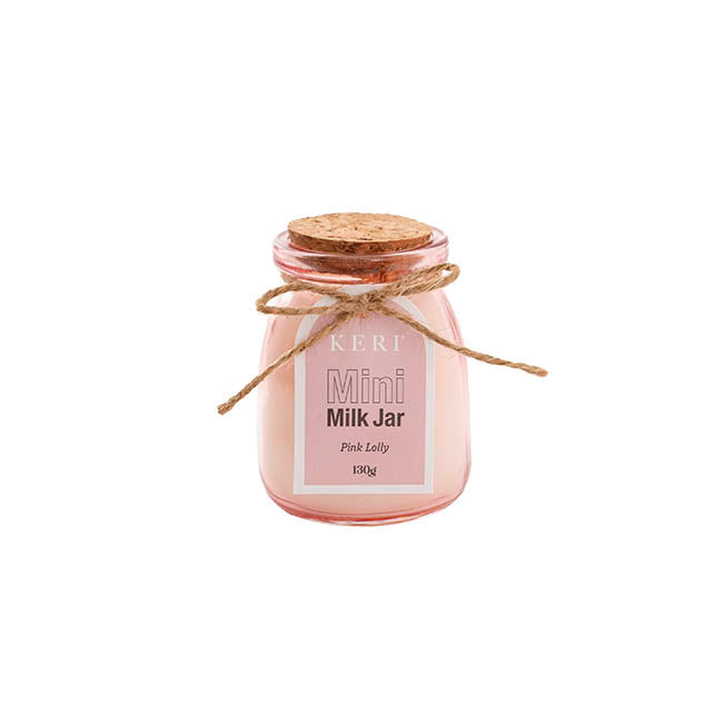 Scented Candle Milk Jar Pink Lolly (130g)
