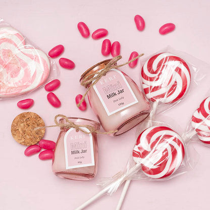 Scented Candle Milk Jar Pink Lolly (130g)