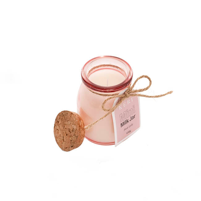 Scented Candle Milk Jar Pink Lolly (130g)