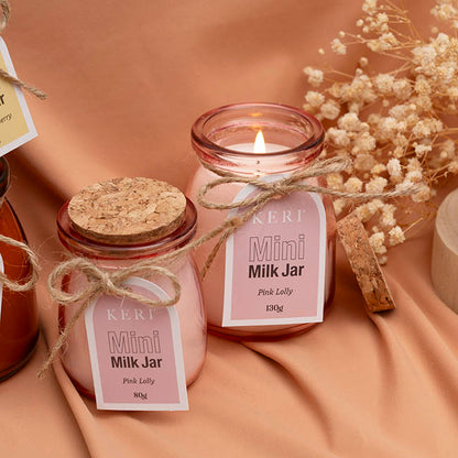 Scented Candle Milk Jar Pink Lolly (130g)