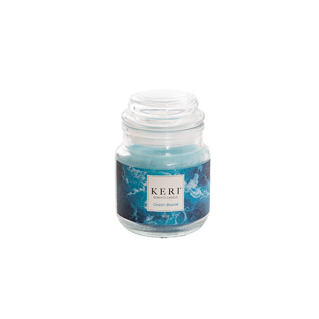 Scented Candle Bubble Jar Ocean Breeze (6Dx8.5cmH 90g)