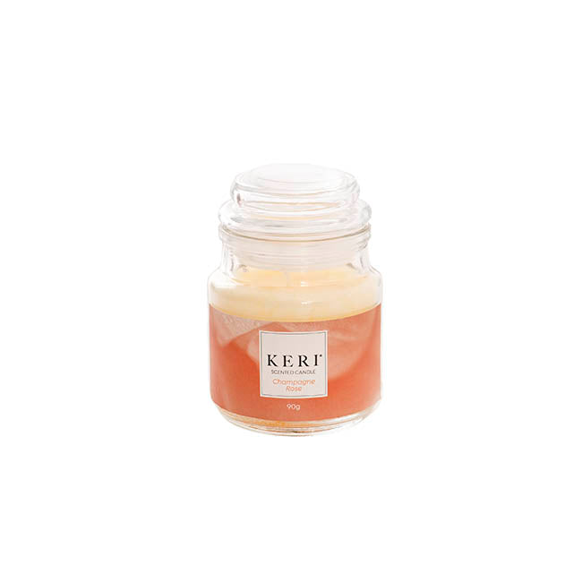 Scented Candle Bubble Jar Champagne Rose (6Dx8.5cmH 90g)