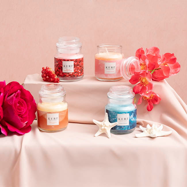 Scented Candle Bubble Jar Champagne Rose (6Dx8.5cmH 90g)