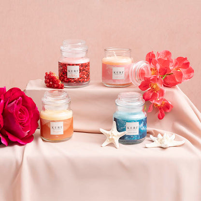 Scented Candle Bubble Jar Champagne Rose (6Dx8.5cmH 90g)