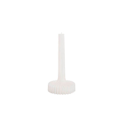 Contemporary Fluted Taper Dinner Candle (10Dx20cmH) White