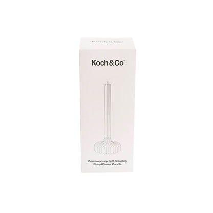 Contemporary Fluted Taper Dinner Candle (10Dx25cmH) White