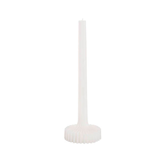 Contemporary Fluted Taper Dinner Candle (10Dx30cmH) White