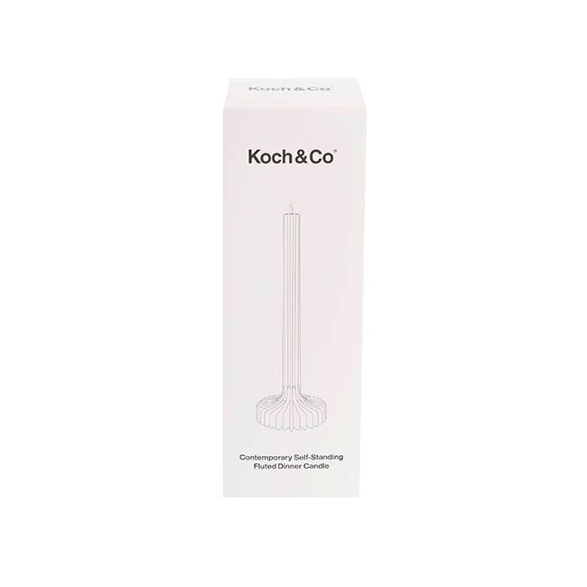 Contemporary Fluted Taper Dinner Candle (10Dx30cmH) White