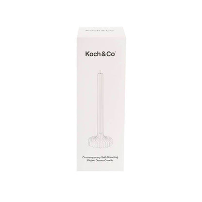 Contemporary Fluted Taper Dinner Candle (10Dx30cmH) White