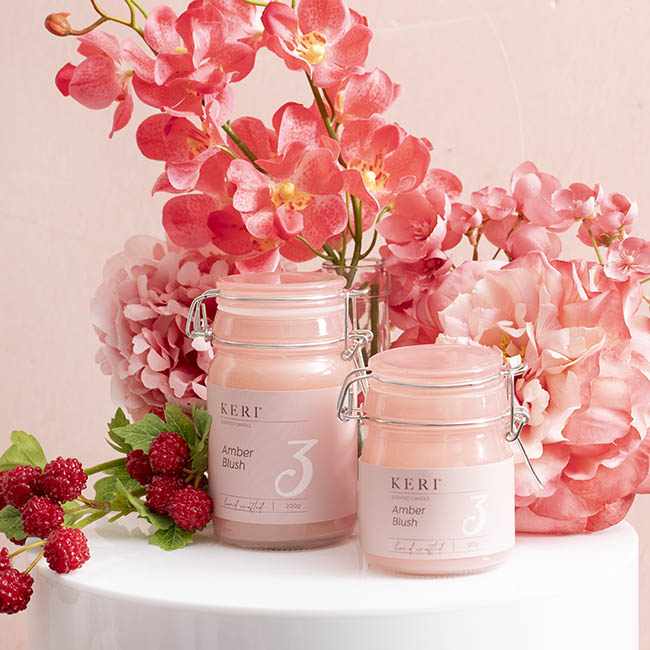 Scented Candle Honey Jar Amber Blush (6.5Dx9cmH) 120g