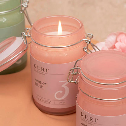 Scented Candle Honey Jar Amber Blush (6.5Dx9cmH) 120g