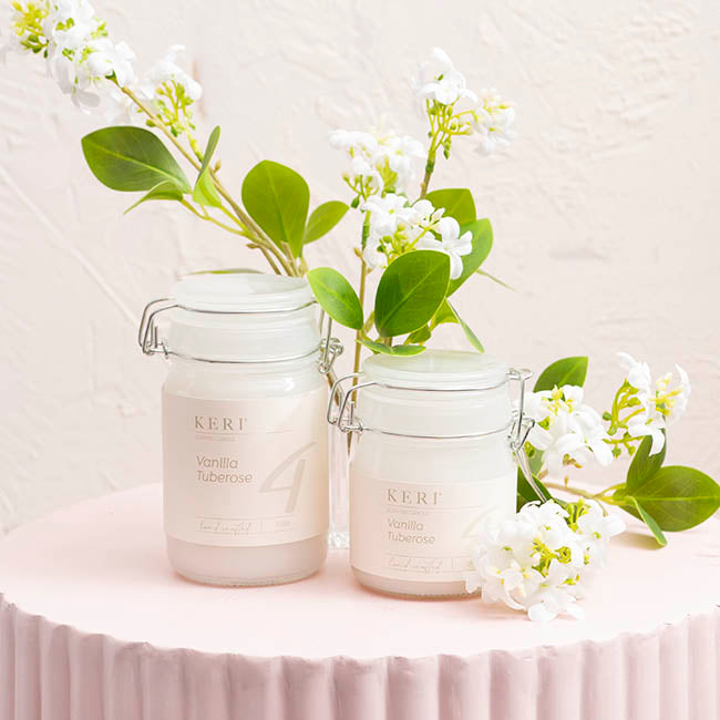 Scented Candle Honey Jar Vanilla Tuberose (6.5Dx9cmH) 120g