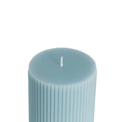 Roman Fluted Pillar Candle French Blue (7x10cmH)